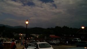 photo of the town of Franklin, TN during eclipse
