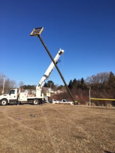 photo of osprey nesting platform going up